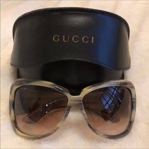 GUCCI Grey and Taupe Sunglasses